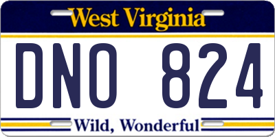 WV license plate DNO824