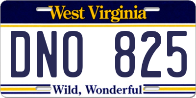 WV license plate DNO825