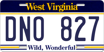 WV license plate DNO827