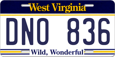 WV license plate DNO836