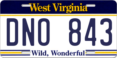 WV license plate DNO843
