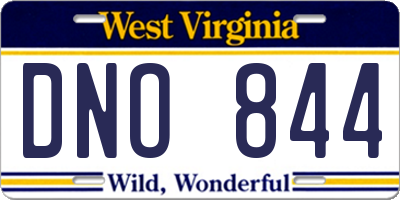 WV license plate DNO844