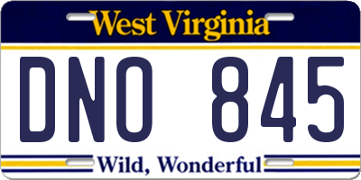 WV license plate DNO845
