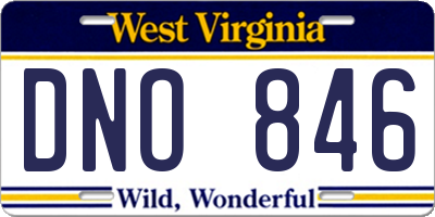 WV license plate DNO846
