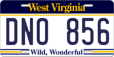 WV license plate DNO856