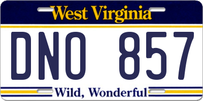 WV license plate DNO857