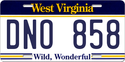 WV license plate DNO858