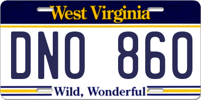 WV license plate DNO860