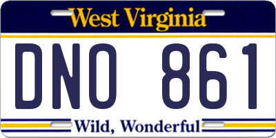 WV license plate DNO861