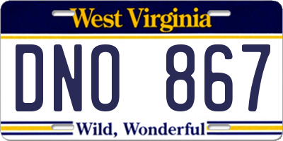 WV license plate DNO867