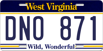WV license plate DNO871