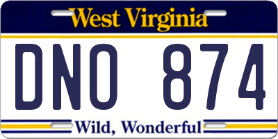 WV license plate DNO874