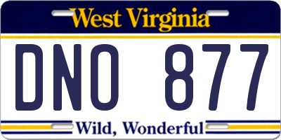 WV license plate DNO877