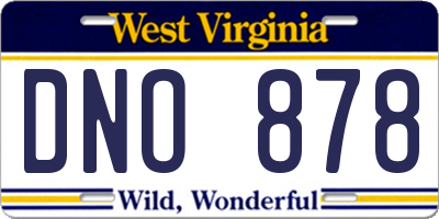 WV license plate DNO878