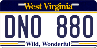 WV license plate DNO880