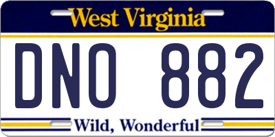 WV license plate DNO882