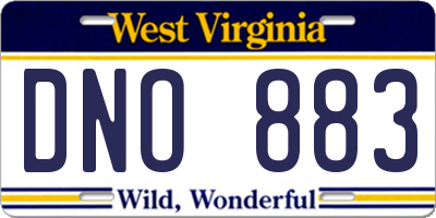 WV license plate DNO883