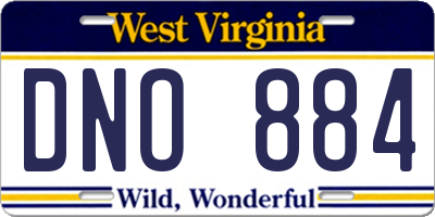 WV license plate DNO884