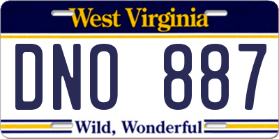 WV license plate DNO887