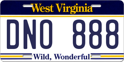 WV license plate DNO888