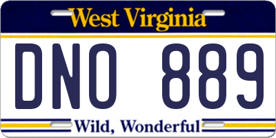 WV license plate DNO889