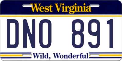 WV license plate DNO891