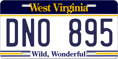 WV license plate DNO895
