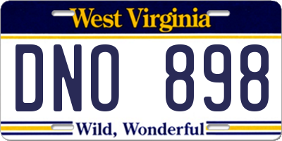 WV license plate DNO898