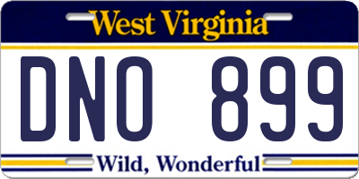 WV license plate DNO899