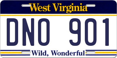 WV license plate DNO901
