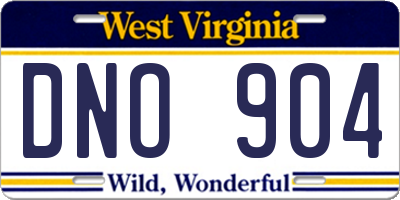 WV license plate DNO904