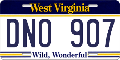 WV license plate DNO907