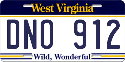WV license plate DNO912