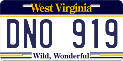 WV license plate DNO919