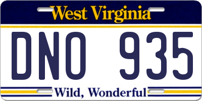 WV license plate DNO935