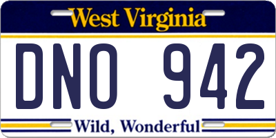 WV license plate DNO942