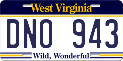 WV license plate DNO943