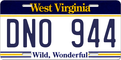 WV license plate DNO944