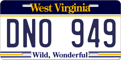WV license plate DNO949