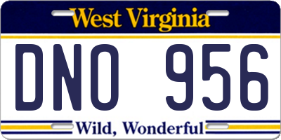 WV license plate DNO956