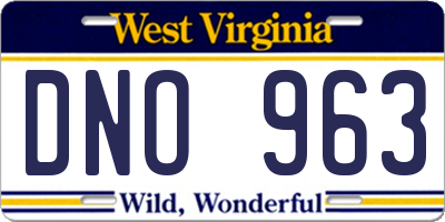 WV license plate DNO963