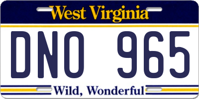 WV license plate DNO965