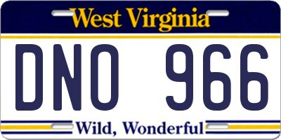 WV license plate DNO966