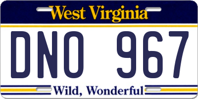 WV license plate DNO967