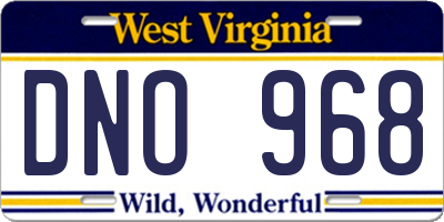 WV license plate DNO968