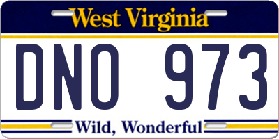 WV license plate DNO973
