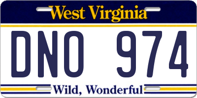 WV license plate DNO974
