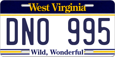WV license plate DNO995