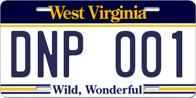 WV license plate DNP001
