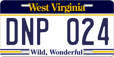 WV license plate DNP024